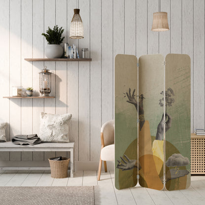 EARTH ELEMENTS 3-Panel Plywood Room Divider