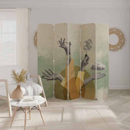 EARTH ELEMENTS 5-Panel Plywood Room Divider