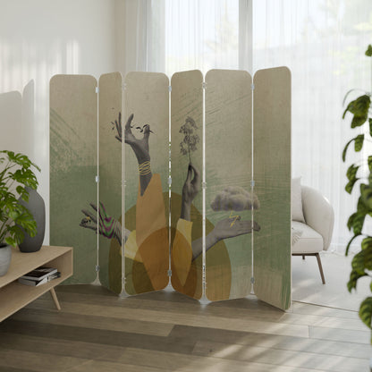 EARTH ELEMENTS 6-Panel Plywood Room Divider