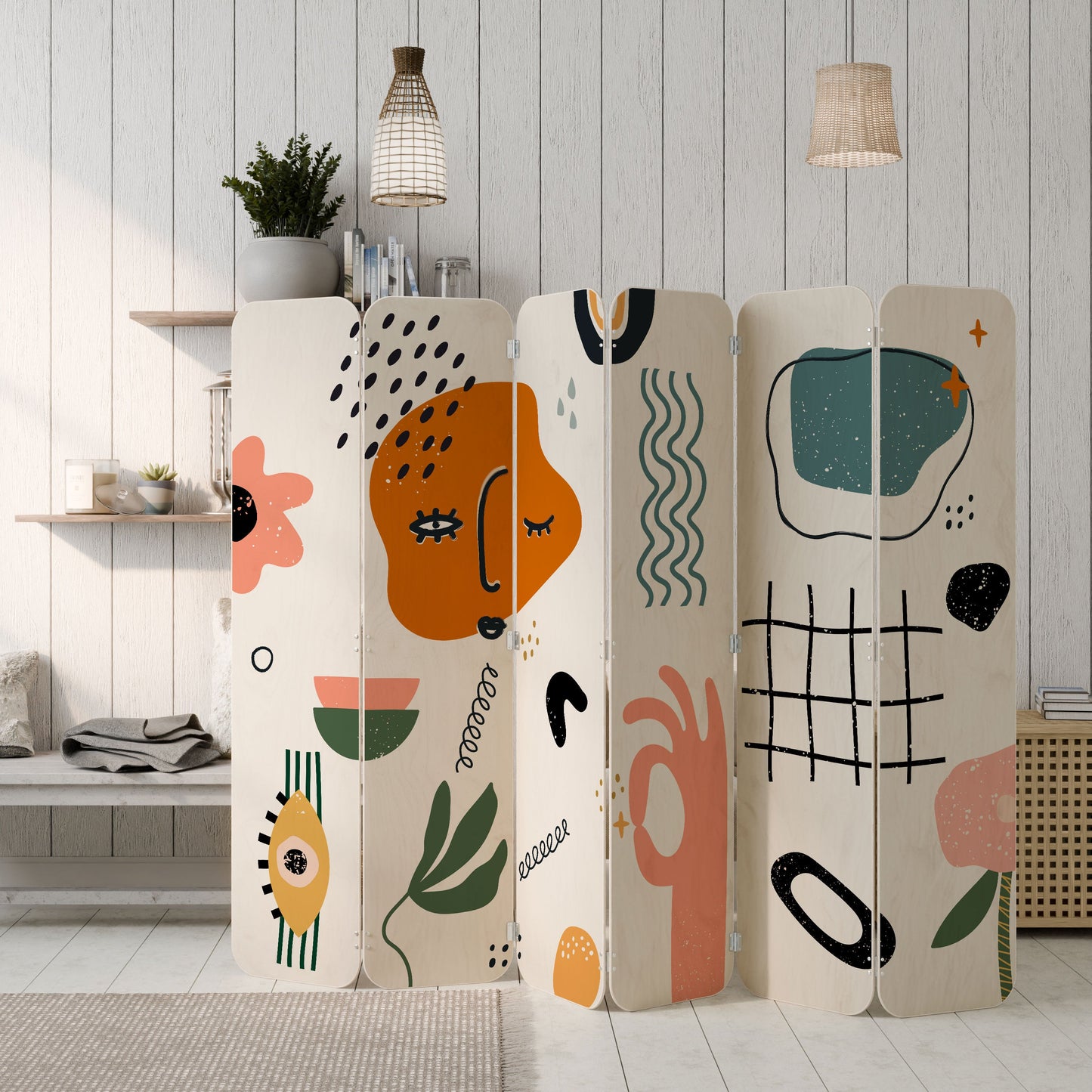 MATISSE WHIMSY 6-Panel Plywood Room Divider