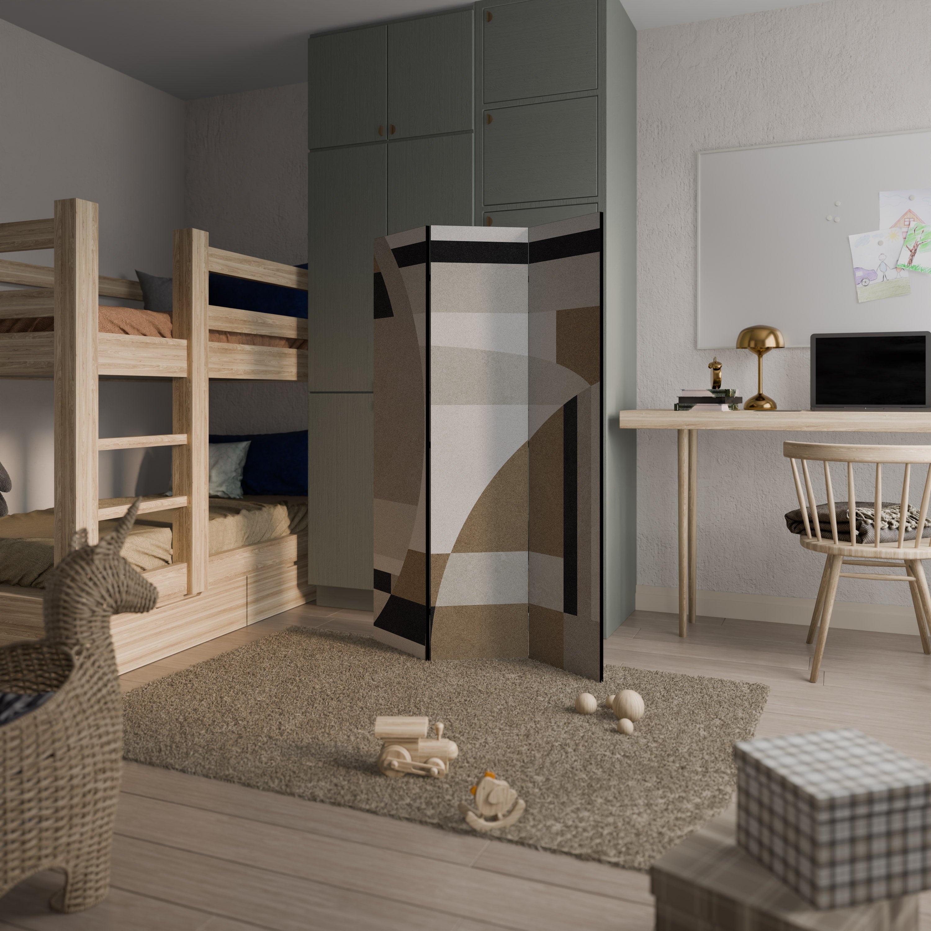 DELICATE MEMENTO Dekorativ rumsavdelare – 3 paneler