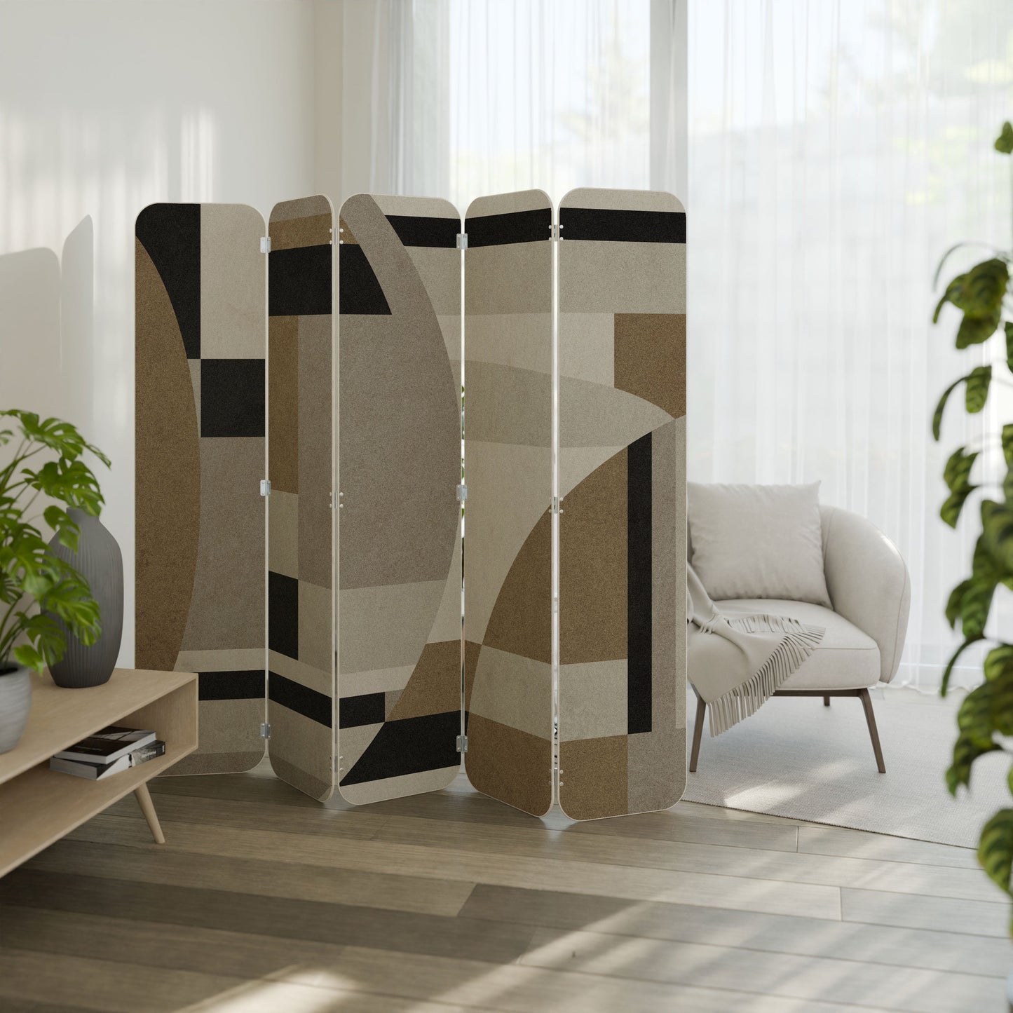 DELICATE MEMENTO 5-Panel Plywood Room Divider