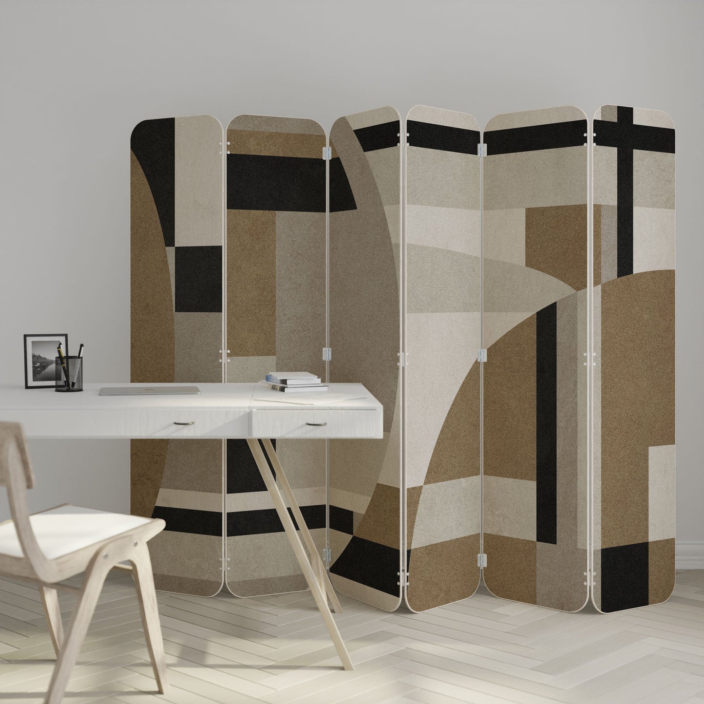 DELICATE MEMENTO 6-Panel Plywood Room Divider