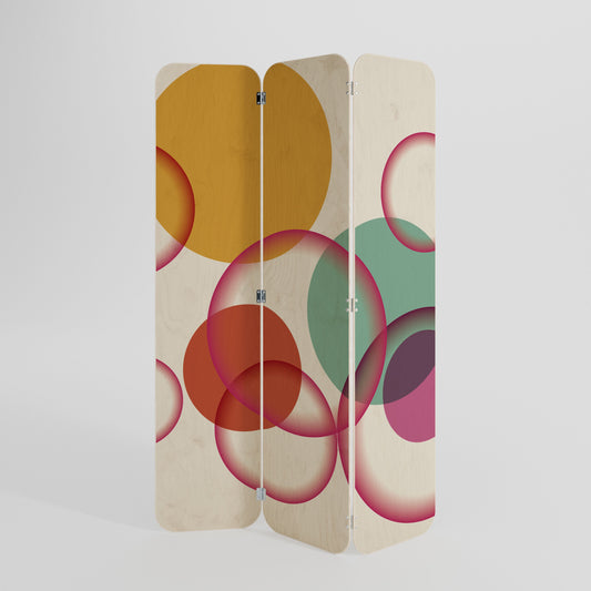 BUBBLE WISH 3-Panel Plywood Room Divider