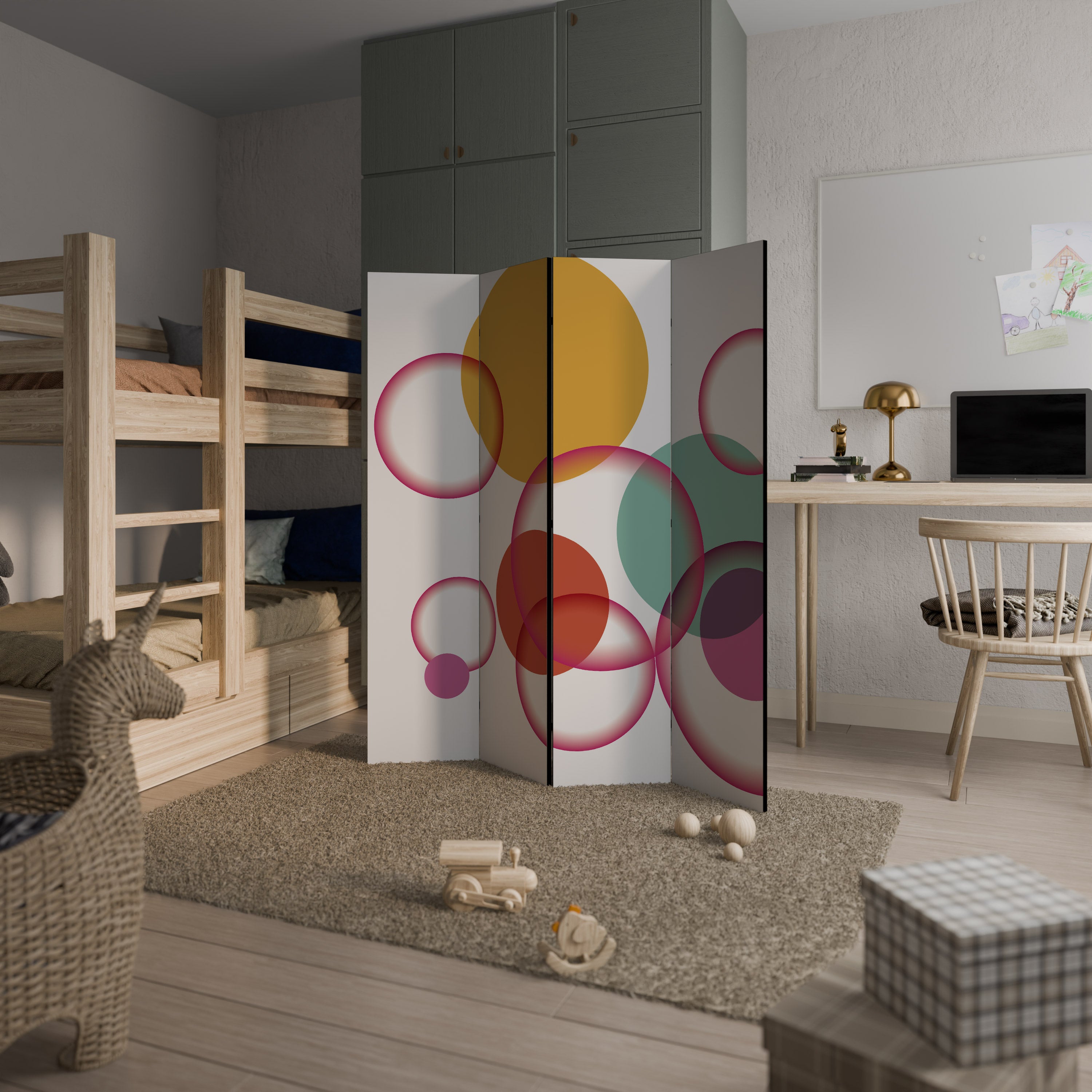 BUBBLE WISH 4-Panel Room Divider