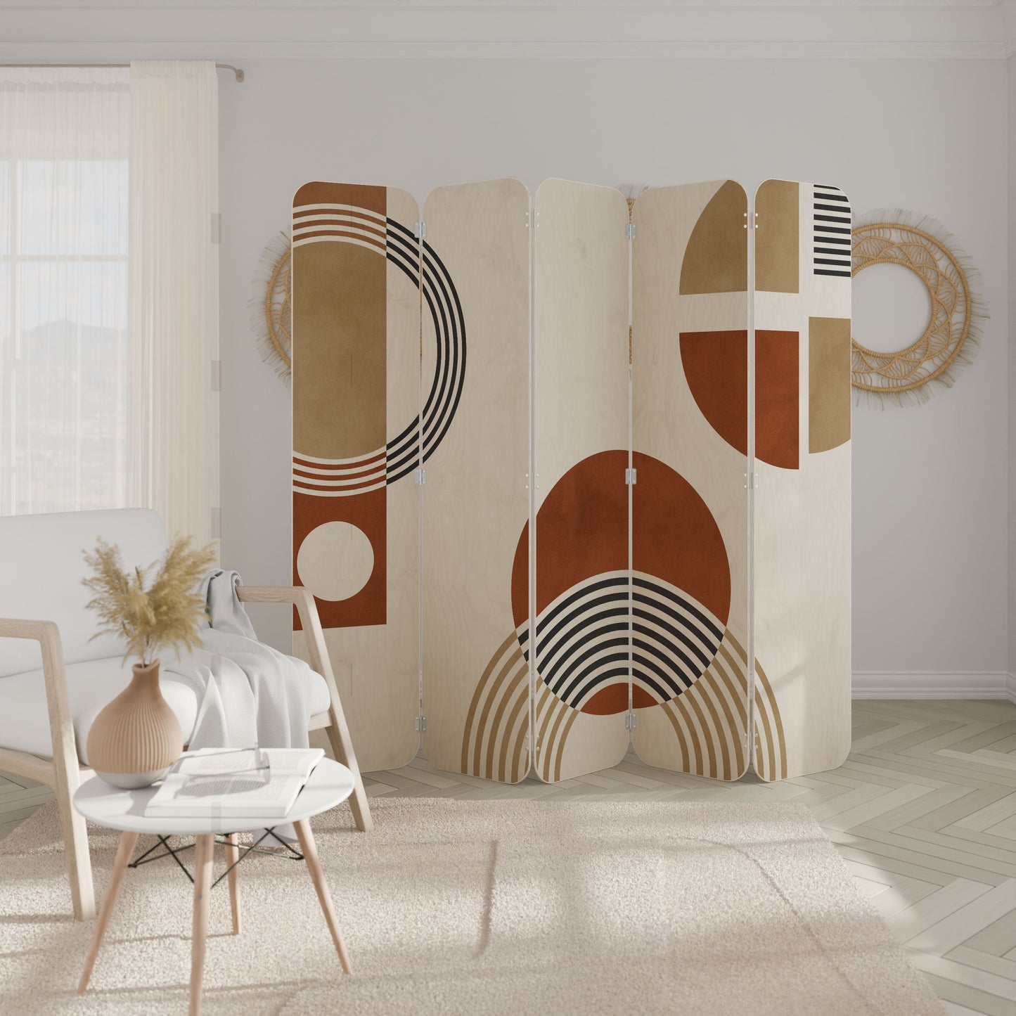 SPACE AROUND 5-Panel Plywood Room Divider