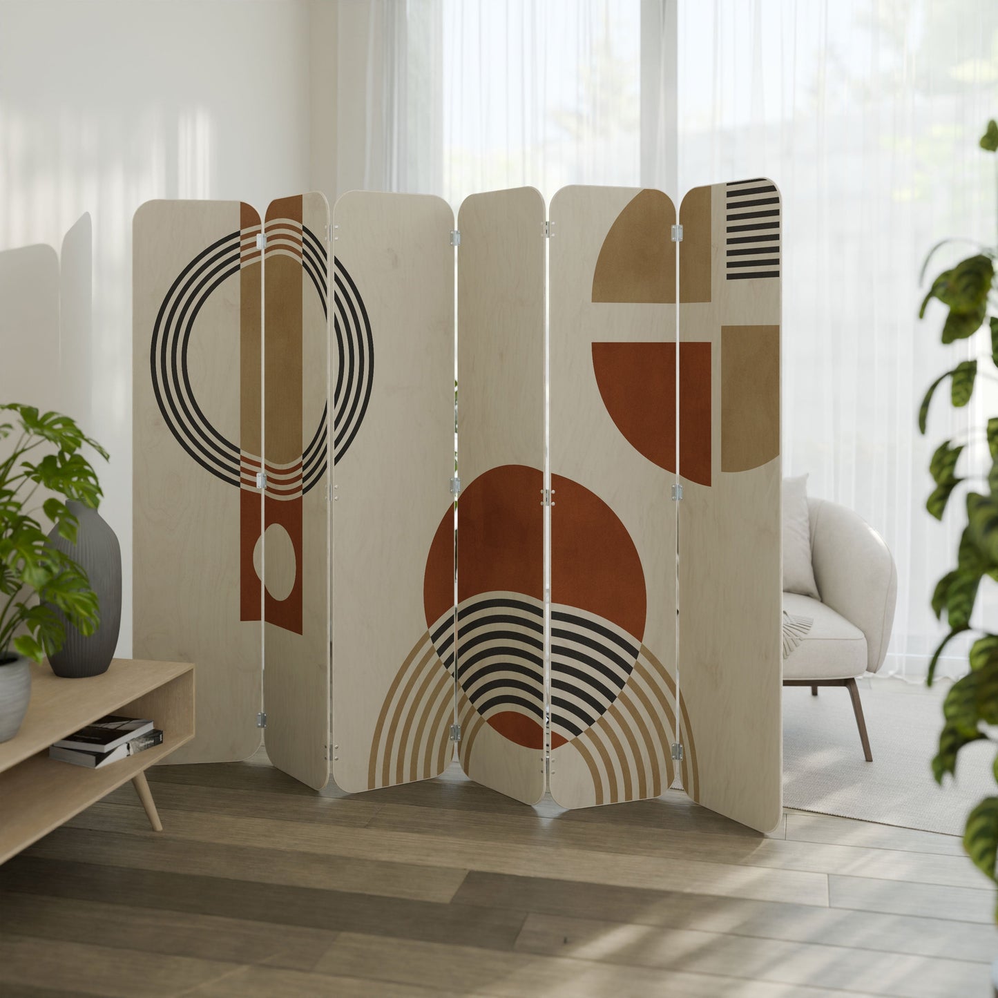 SPACE AROUND 6-Panel Plywood Room Divider