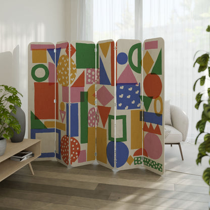 GEOMETRIC GLIMMER 6-Panel Plywood Room Divider