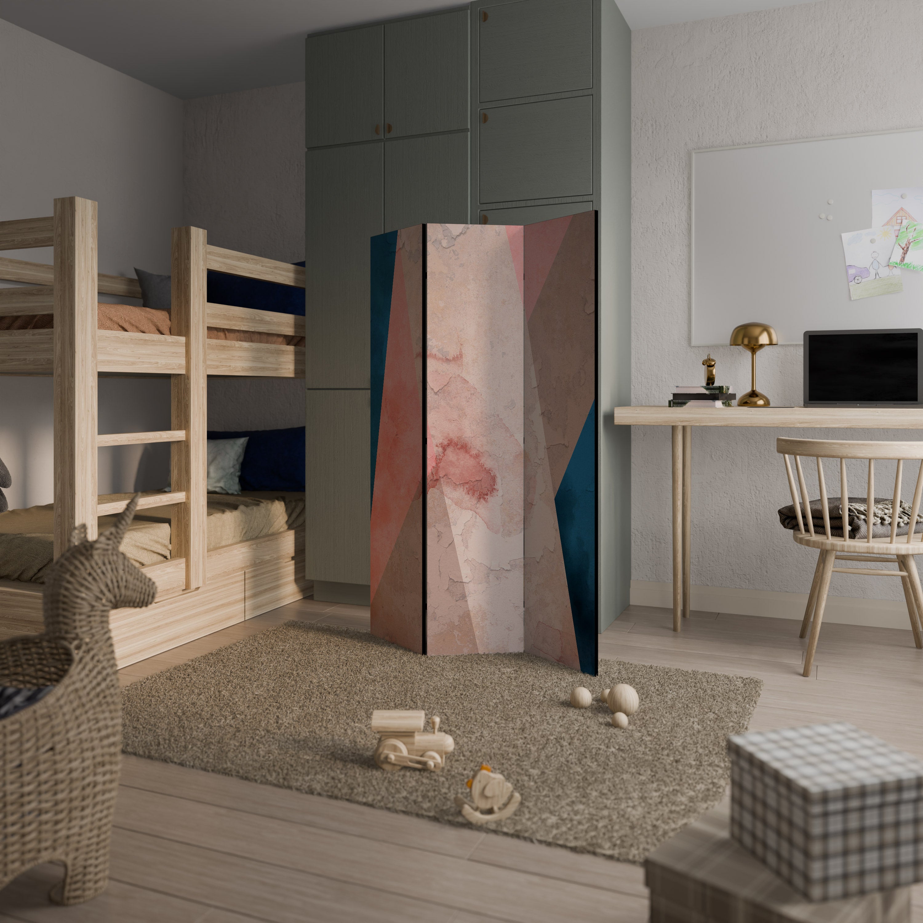 PEONY INTERIOR Dekorativ rumsavdelare – 3 paneler