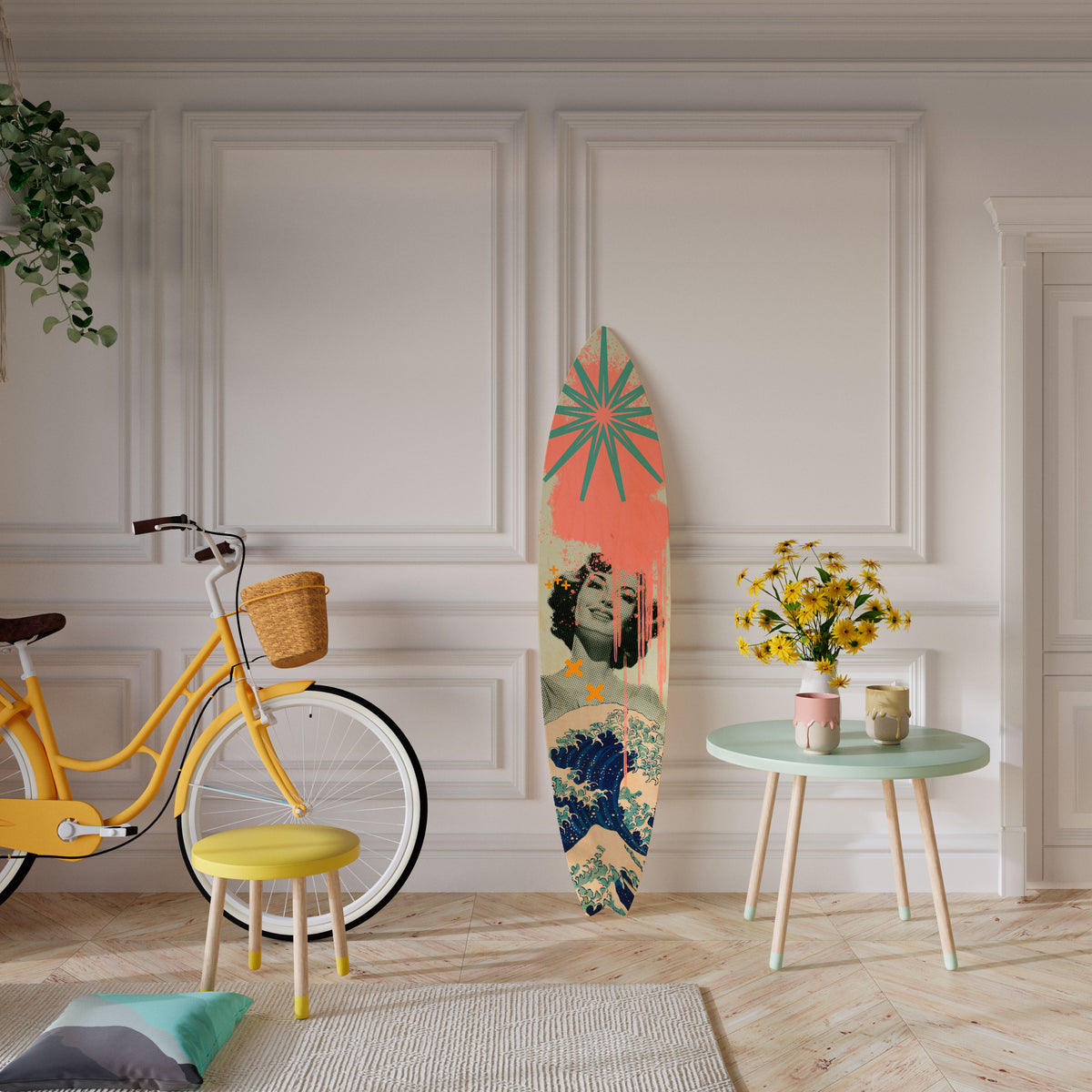 KANAGAWA BEAUTY Surfboard Decorative Panel