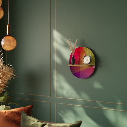 VIVID GEOMETRY Oval Art Shelf In Oak Effect