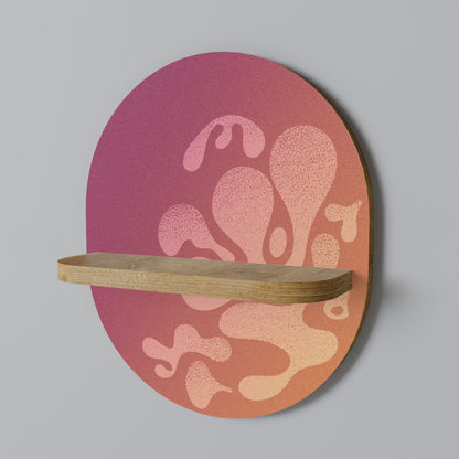 IRREGULAR PINK Oval Art Shelf In Oak Effect