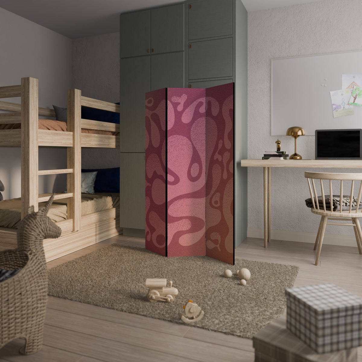 IRREGULAR PINK 3-teiliger Paravent