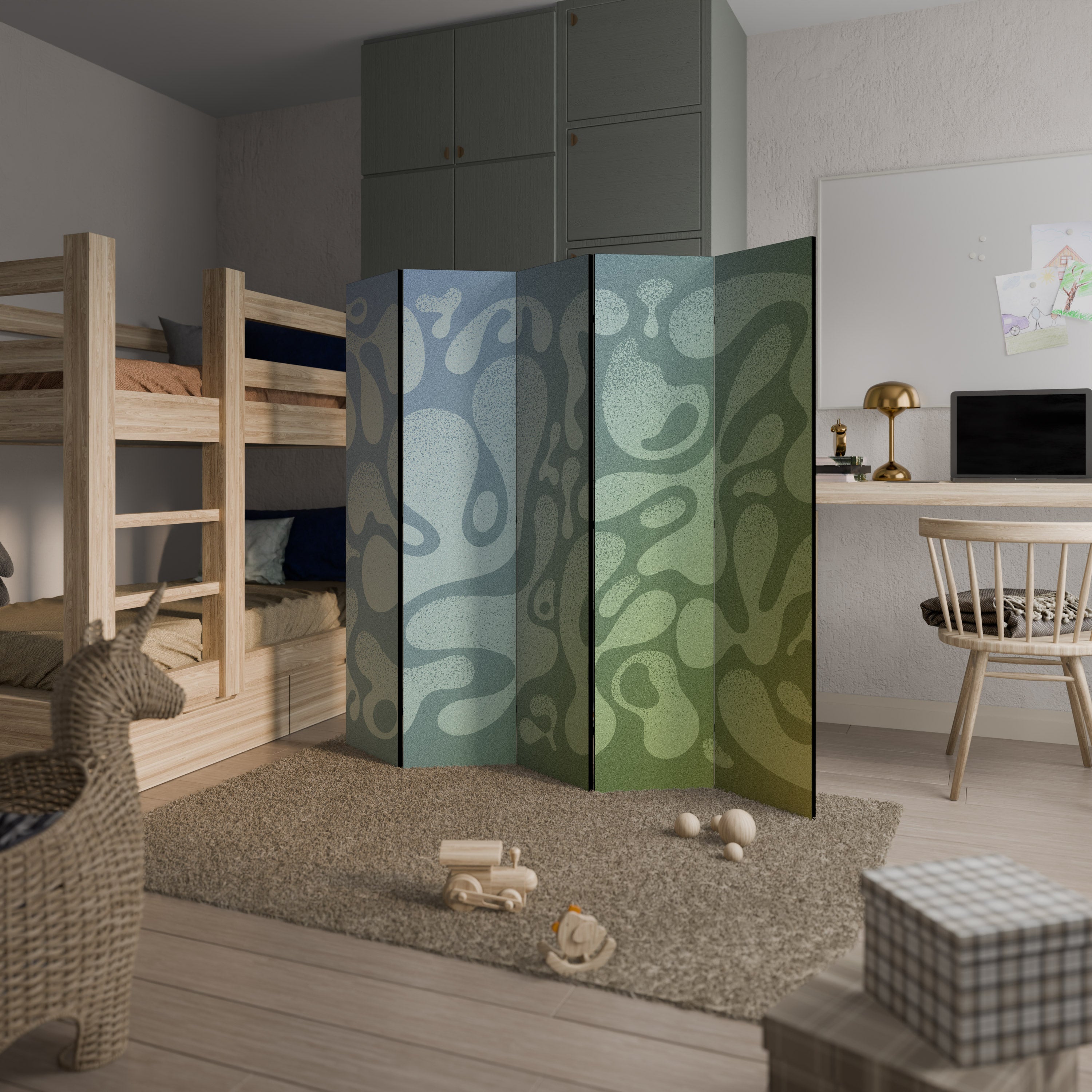 IRREGULAR BLUE Παραβάν με 5 πάνελ