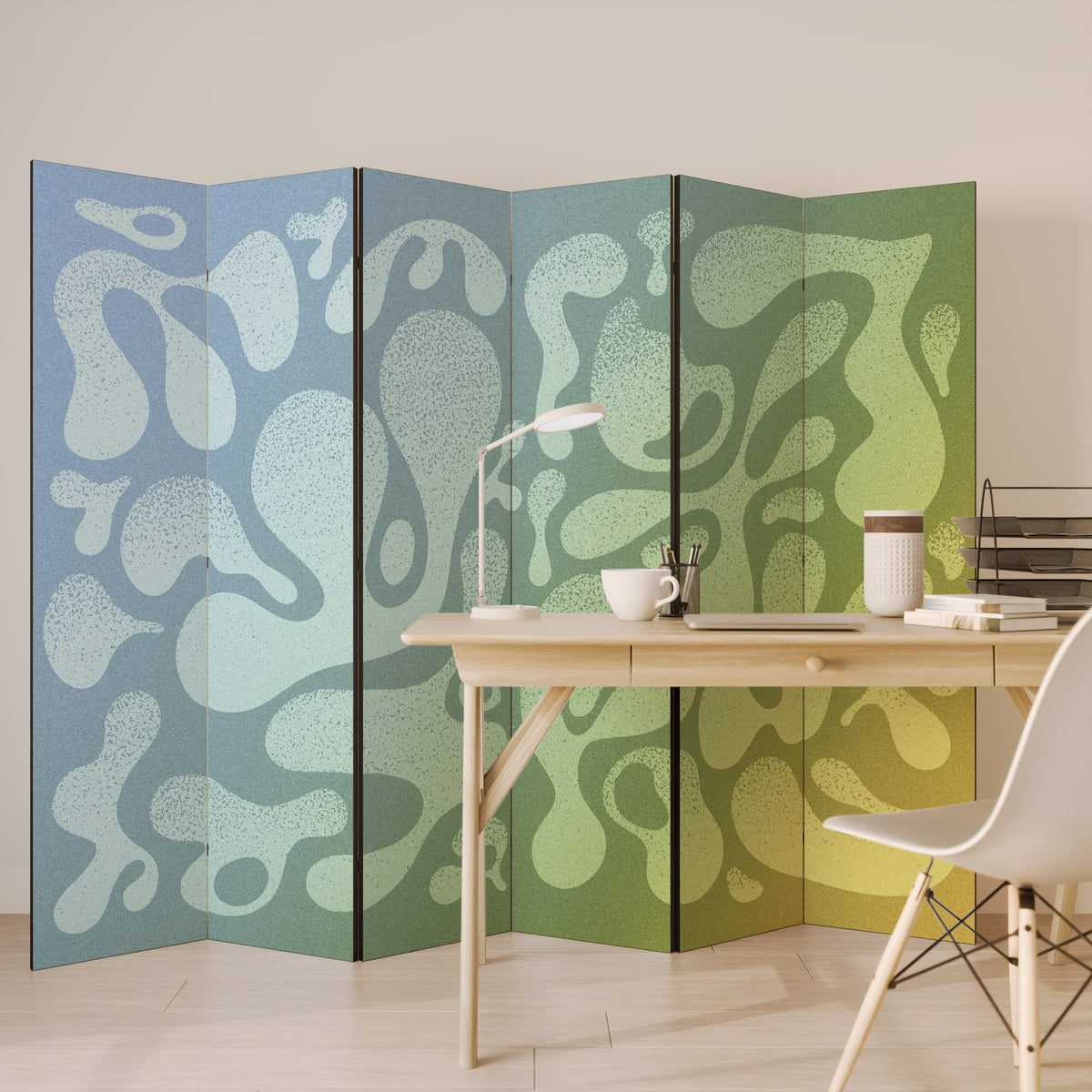 IRREGULAR BLUE Rumsavdelare 6 paneler