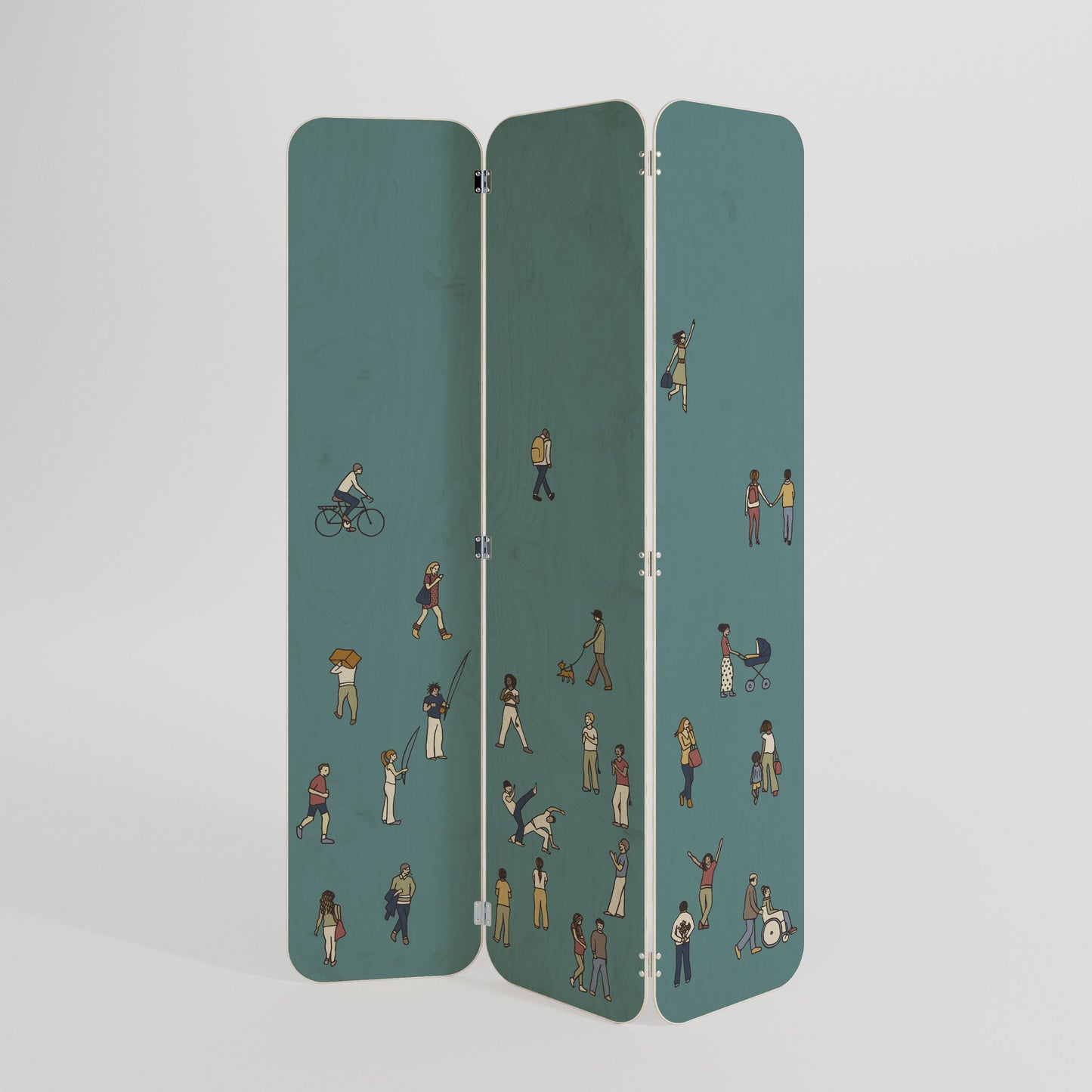 COLLECTIVE STREAM 3-Panel Plywood Room Divider