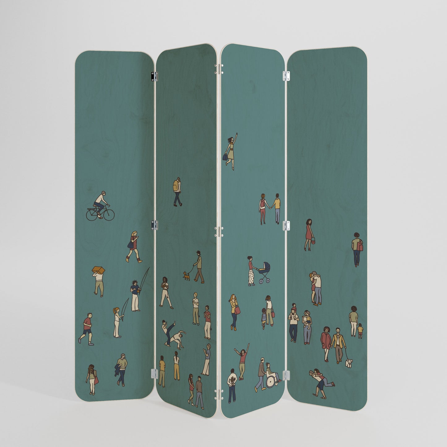 COLLECTIVE STREAM 4-Panel Plywood Room Divider