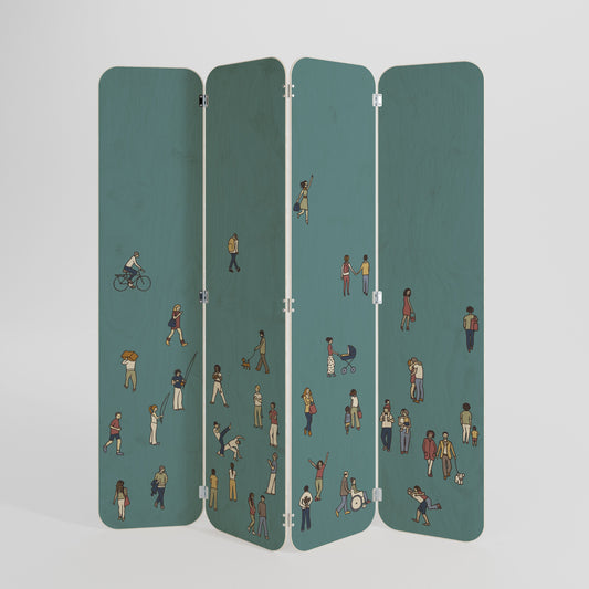 COLLECTIVE STREAM 4-Panel Plywood Room Divider