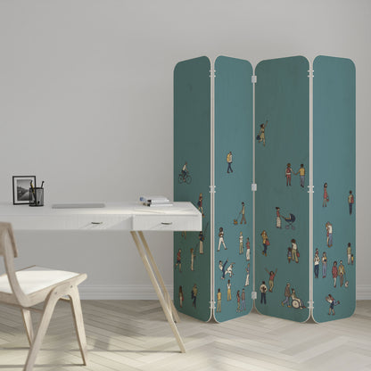 COLLECTIVE STREAM 4-Panel Plywood Room Divider