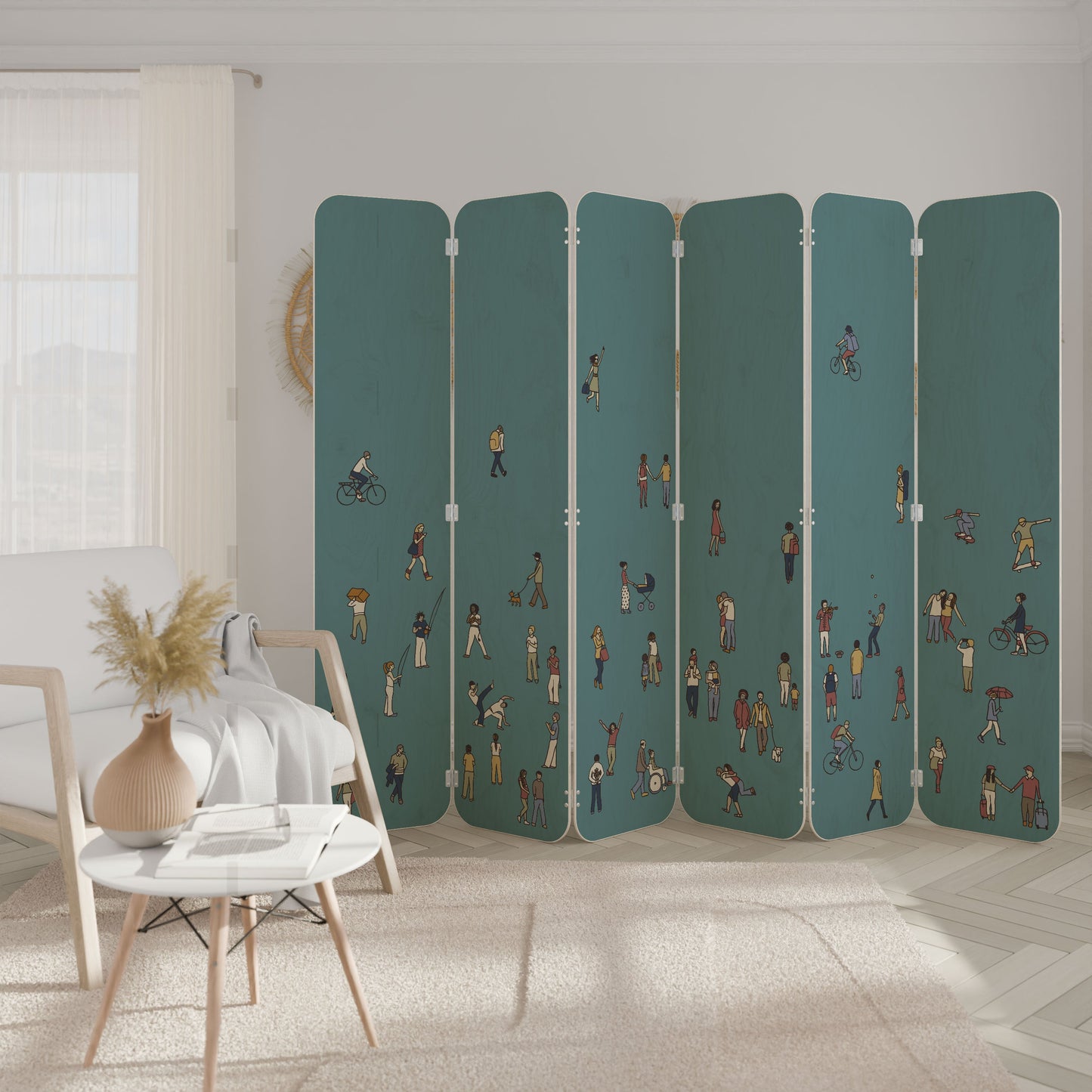 COLLECTIVE STREAM 6-Panel Plywood Room Divider