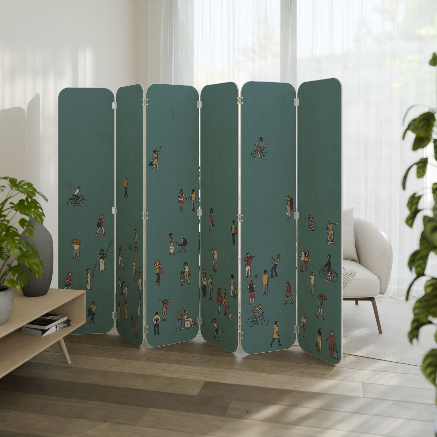 COLLECTIVE STREAM 6-Panel Plywood Room Divider