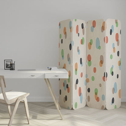 ENERGETIC SPOTS 4-Panel Plywood Room Divider