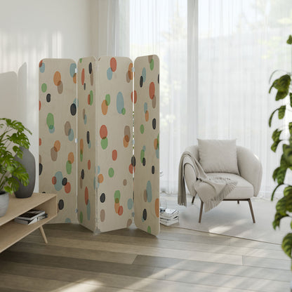 ENERGETIC SPOTS 4-Panel Plywood Room Divider