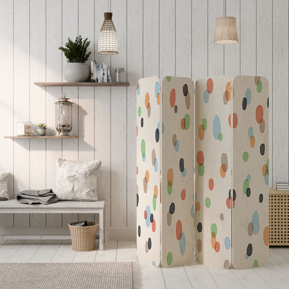 ENERGETIC SPOTS 4-Panel Plywood Room Divider