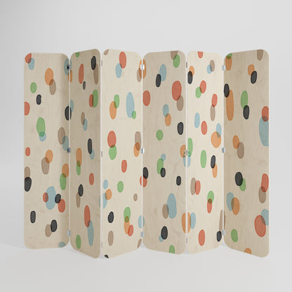 ENERGETIC SPOTS 6-Panel Plywood Room Divider