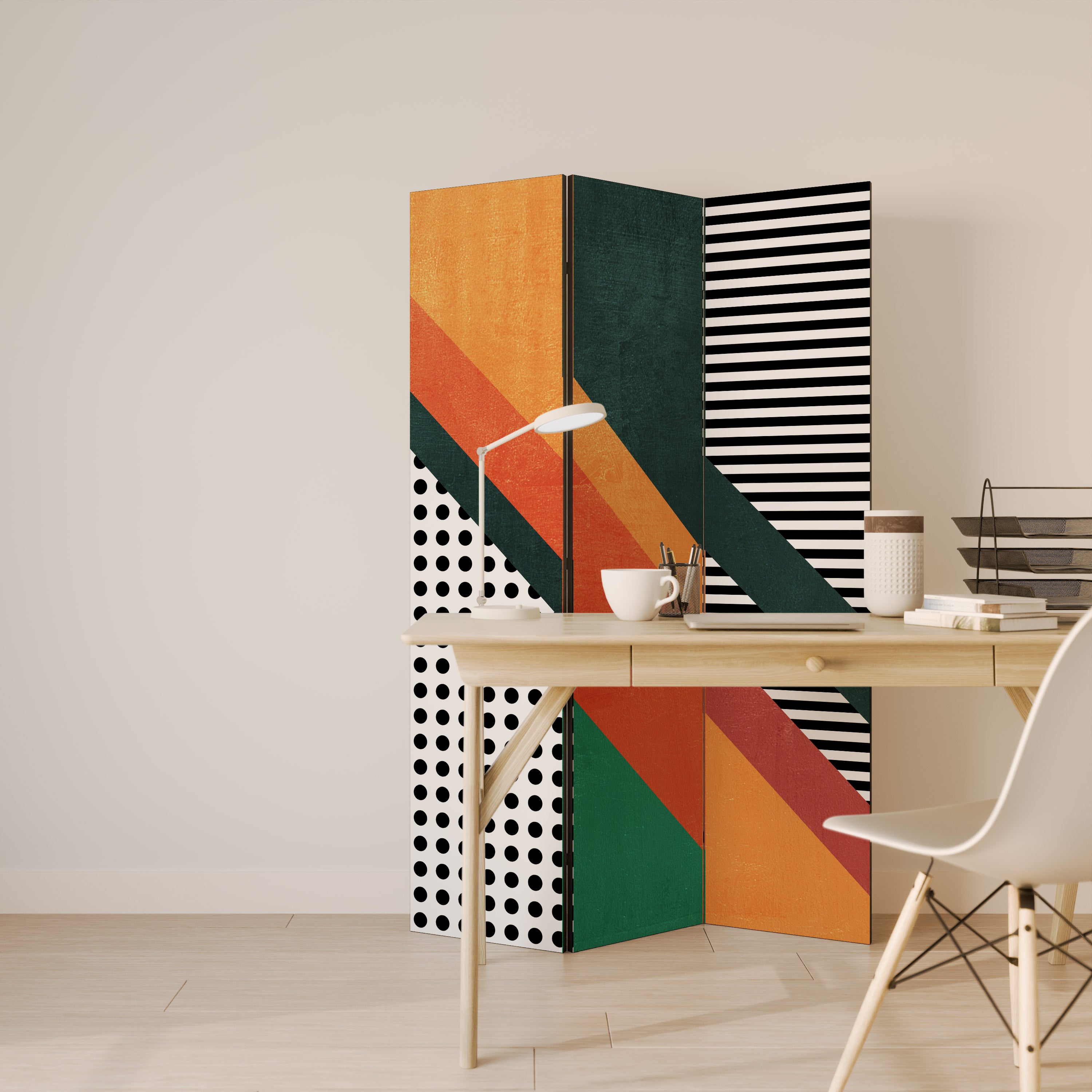 MAKESHIFT ARTISTRY Dekorativ rumsavdelare – 3 paneler