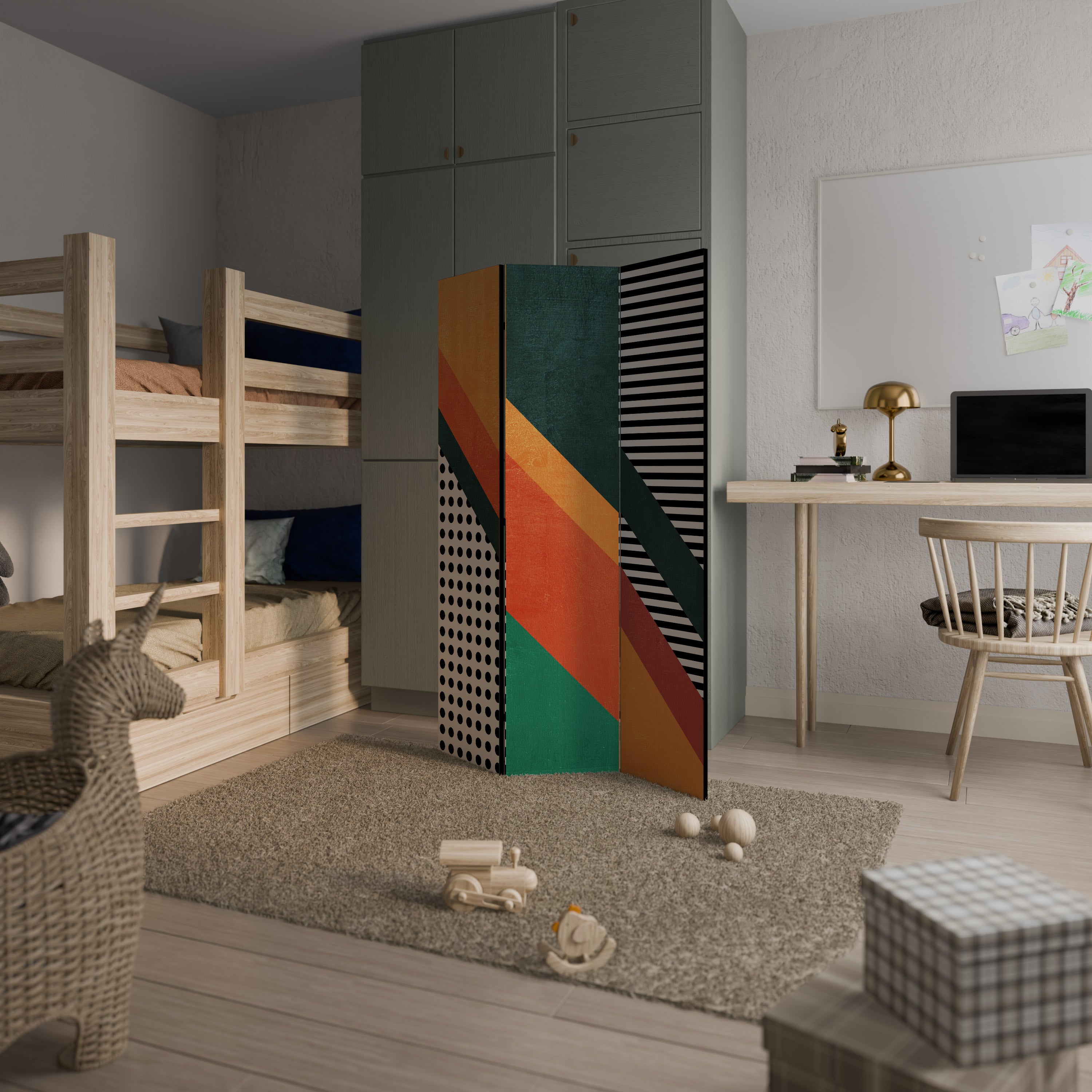 MAKESHIFT ARTISTRY Dekorativ rumsavdelare – 3 paneler