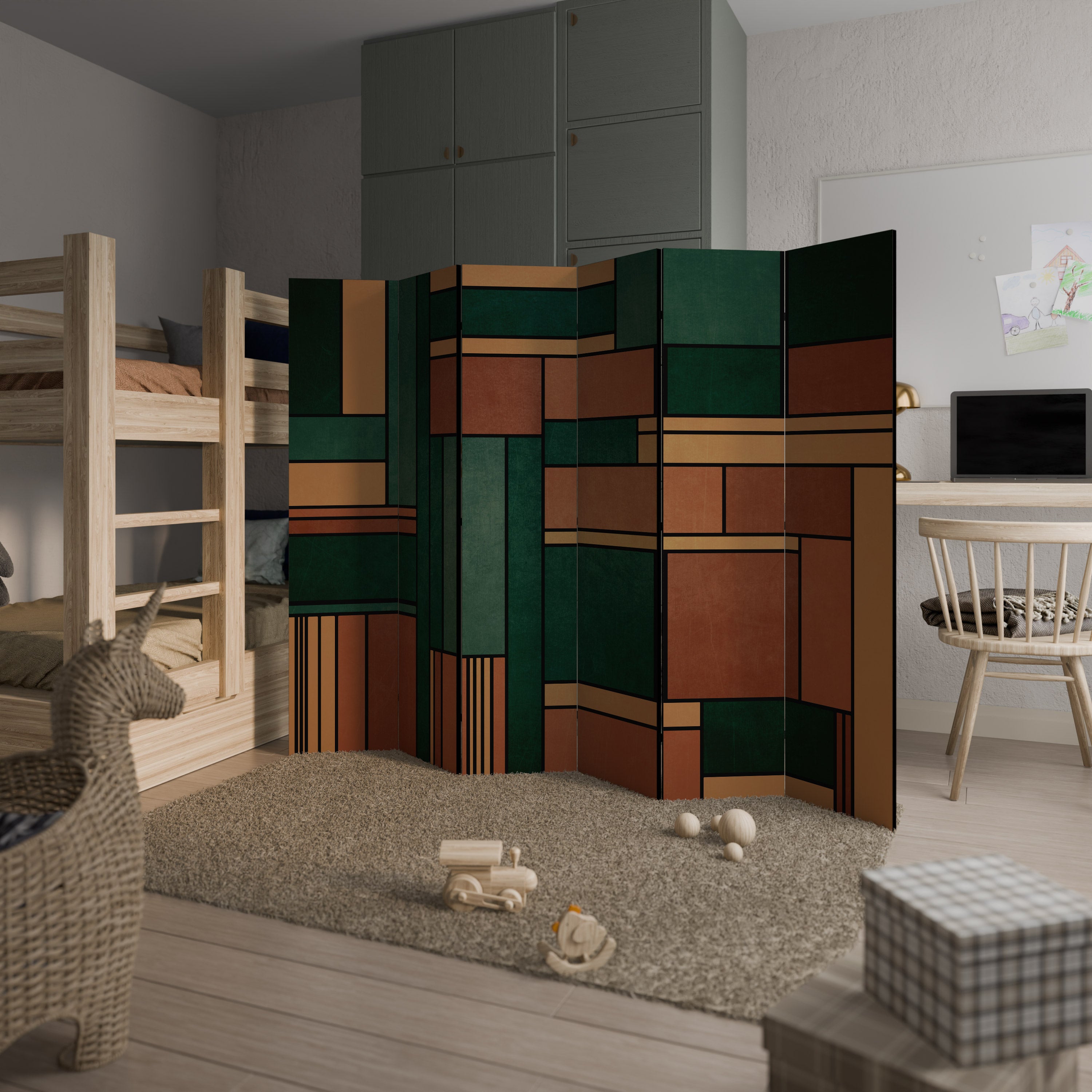 EARTHY FIGURES Παραβάν με 6 πάνελ