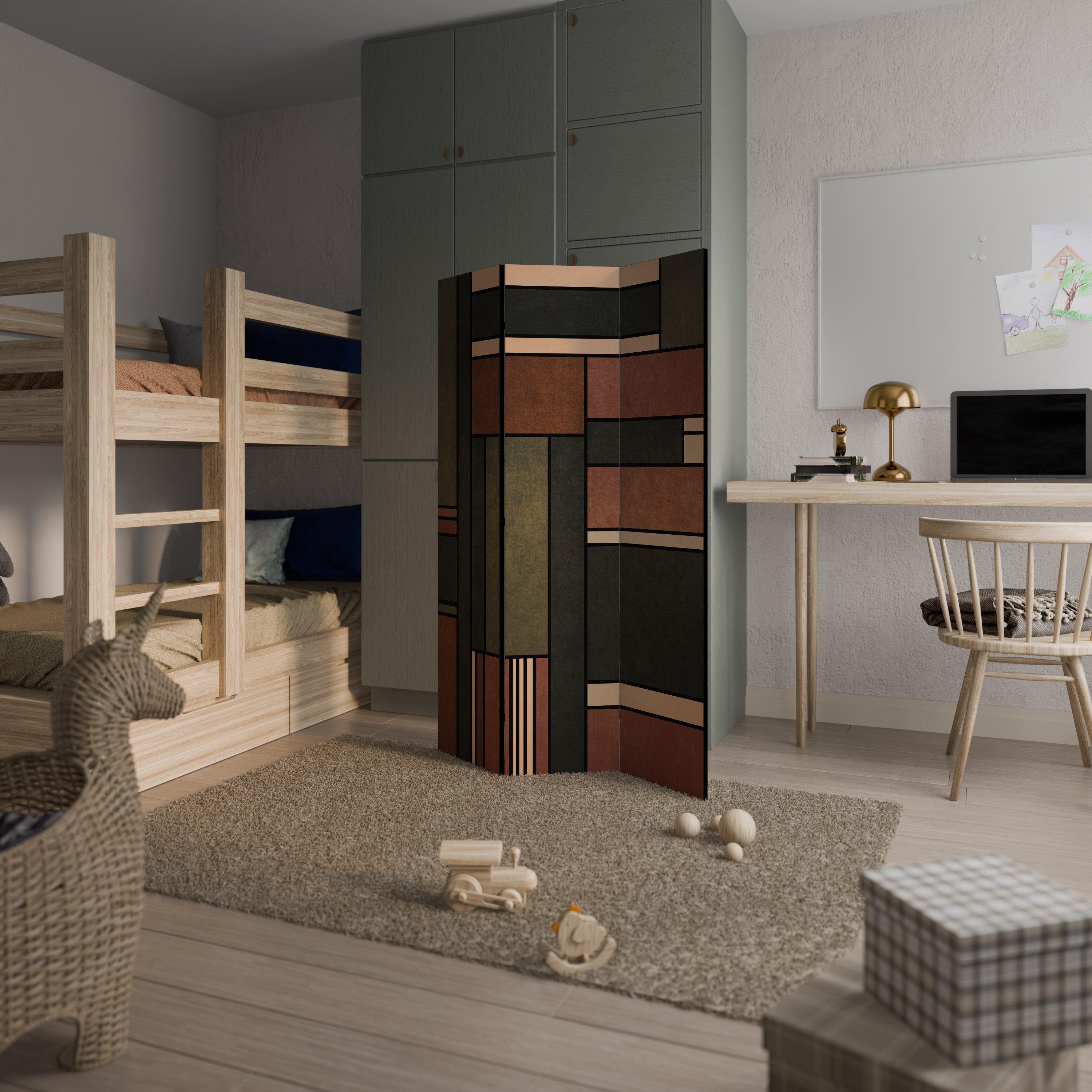 FIGURES OF NATURE Dekorativ rumsavdelare – 3 paneler