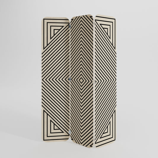 POLYGON ILLUSION 3-Panel Plywood Room Divider