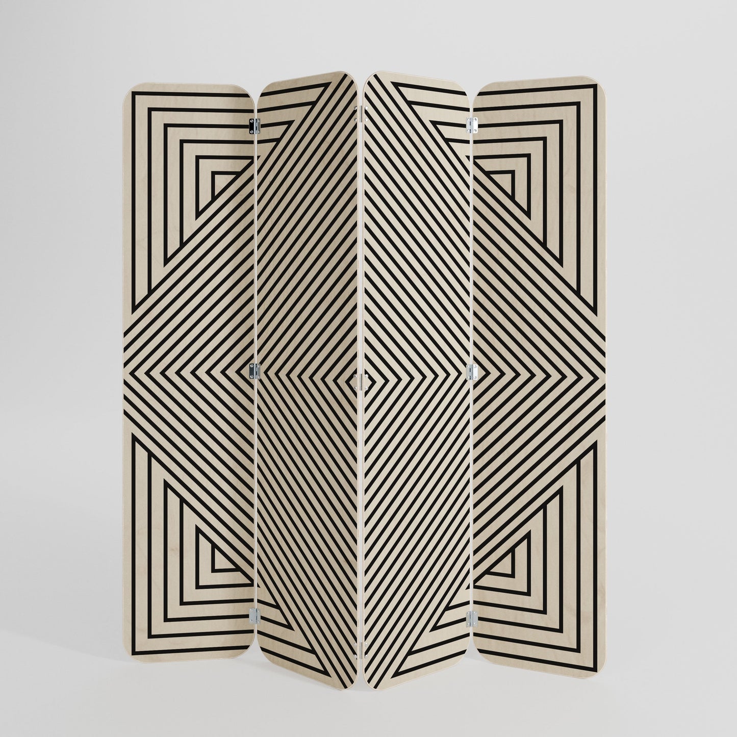 POLYGON ILLUSION 4-Panel Plywood Room Divider