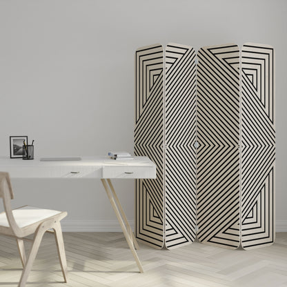 POLYGON ILLUSION 4-Panel Plywood Room Divider