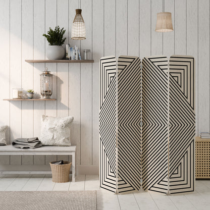 POLYGON ILLUSION 4-Panel Plywood Room Divider