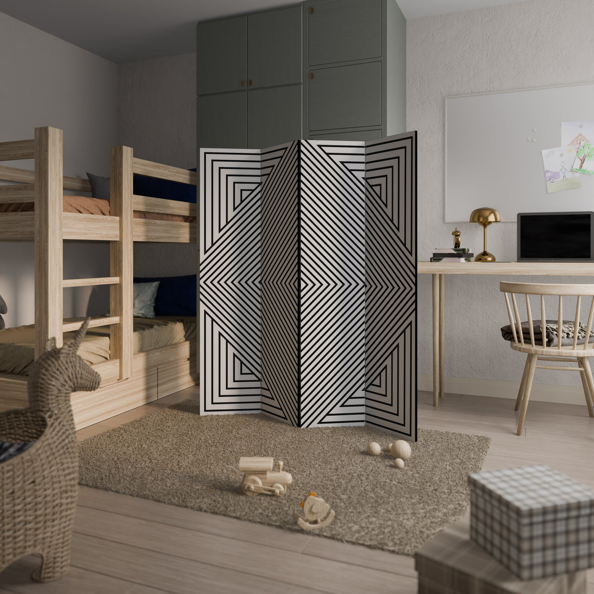 POLYGON ILLUSION Rumsavdelare 4 paneler