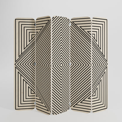 POLYGON ILLUSION 5-Panel Plywood Room Divider