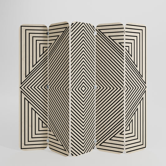 POLYGON ILLUSION 5-Panel Plywood Room Divider