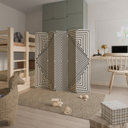 POLYGON ILLUSION 5-Panel Plywood Room Divider