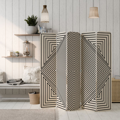 POLYGON ILLUSION 5-Panel Plywood Room Divider