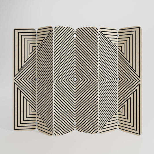 POLYGON ILLUSION 6-Panel Plywood Room Divider