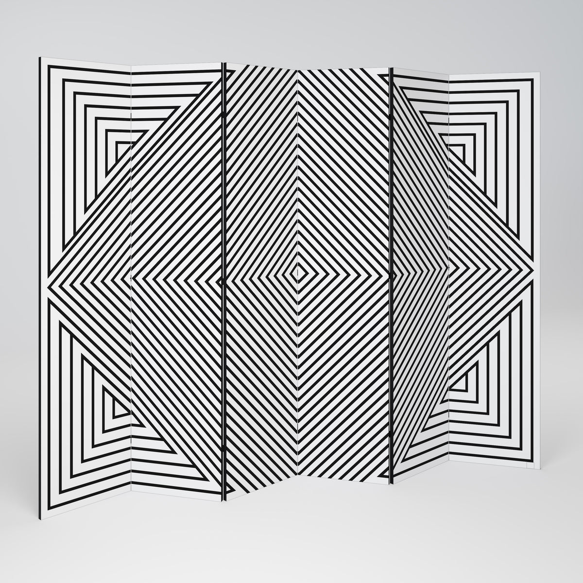POLYGON ILLUSION Biombo de 6 Painéis