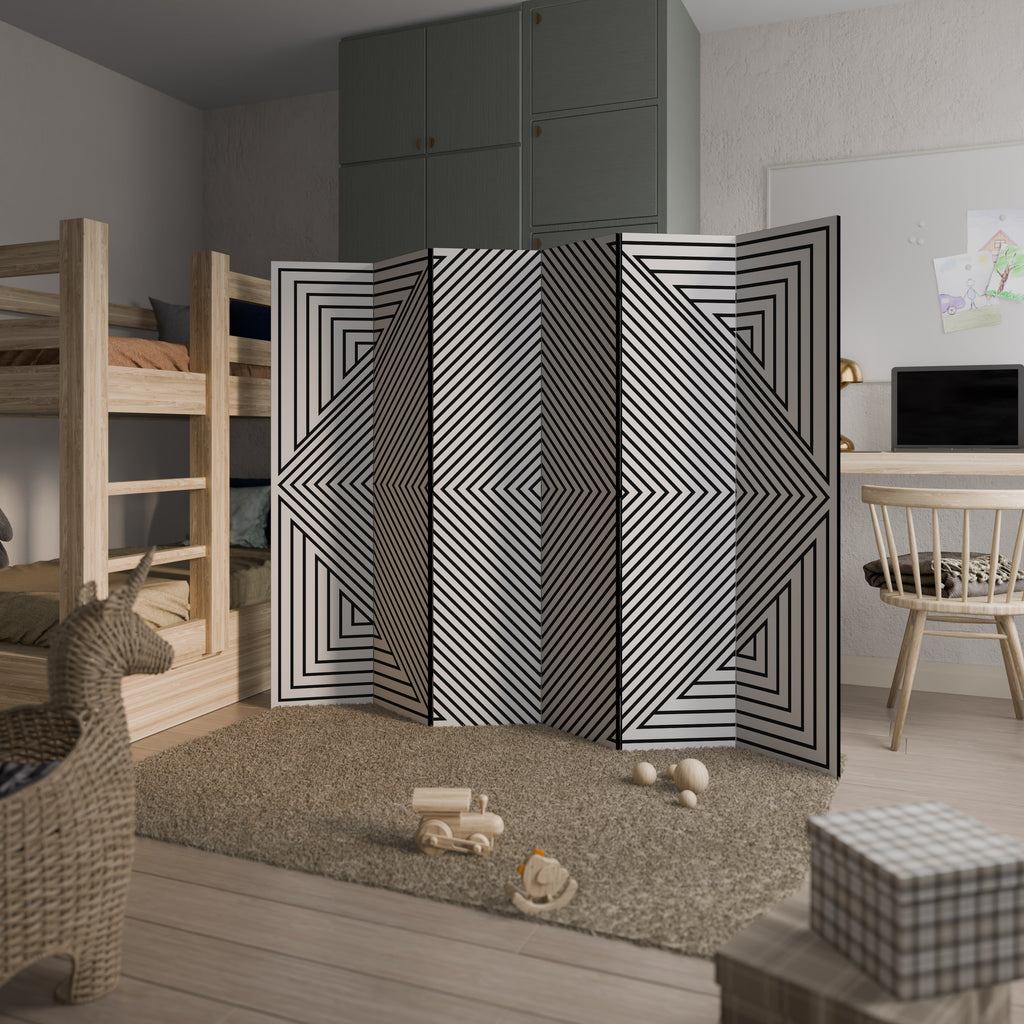 POLYGON ILLUSION 6-Panel Room Divider