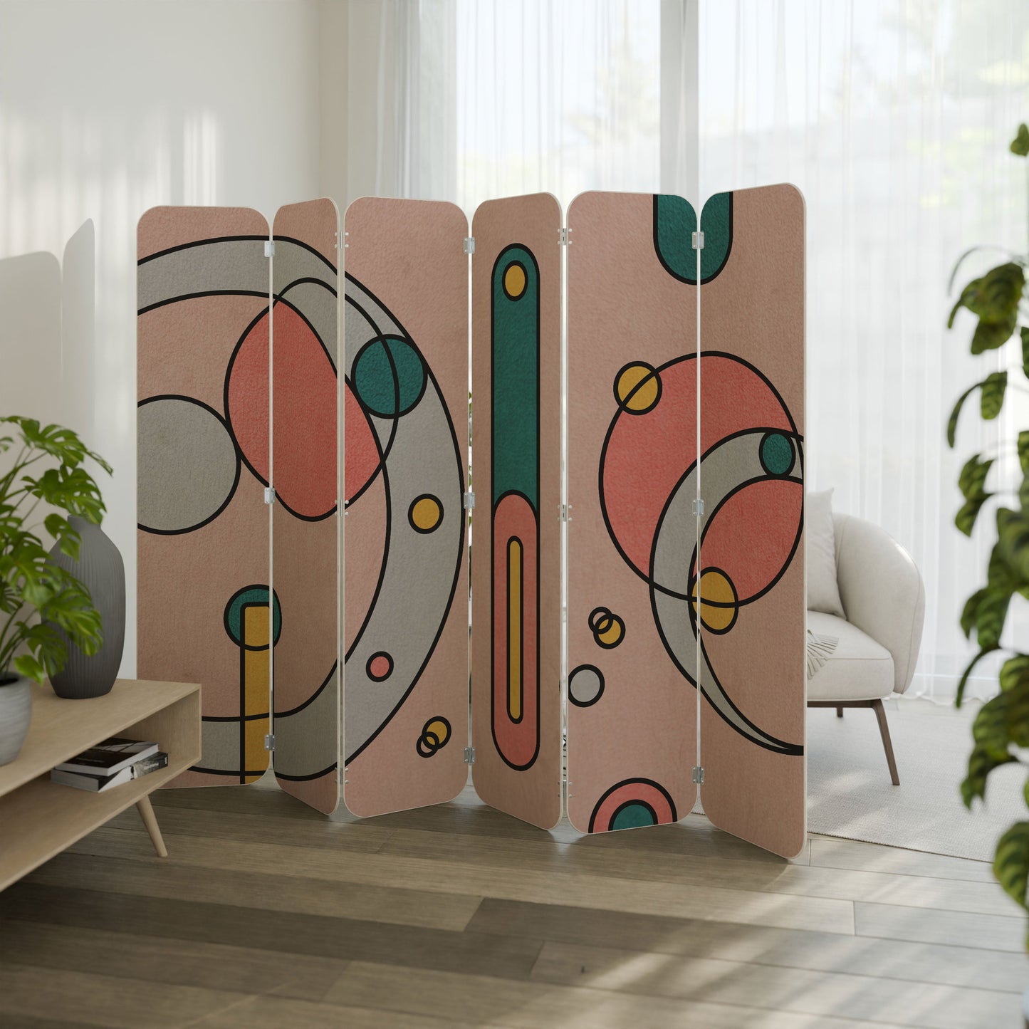 GOSSAMER ECHOES 6-Panel Plywood Room Divider