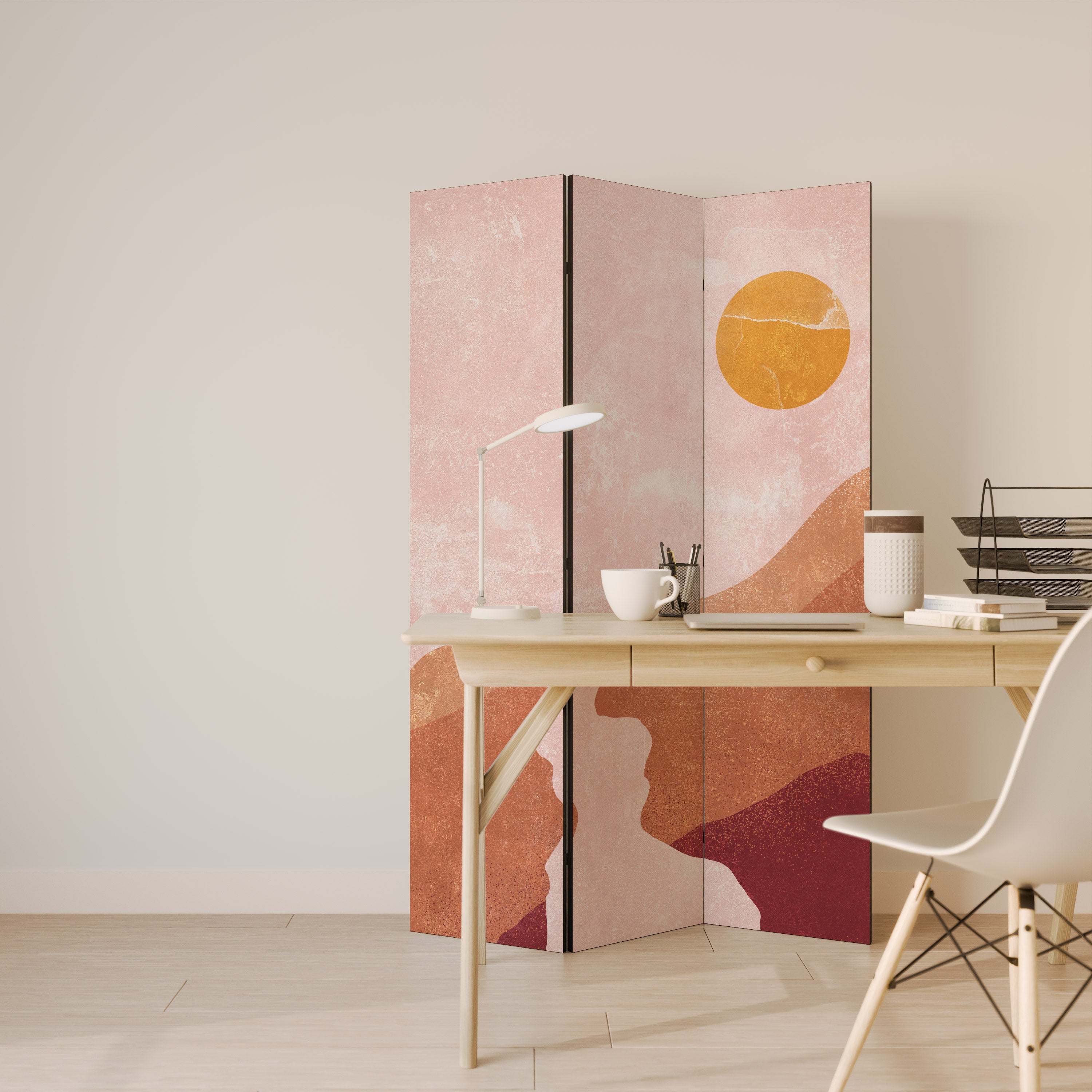 LUMINOUS SUNLIGHT Dekorativ rumsavdelare – 3 paneler