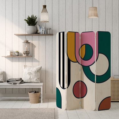 COOL STORY 4-Panel Plywood Room Divider