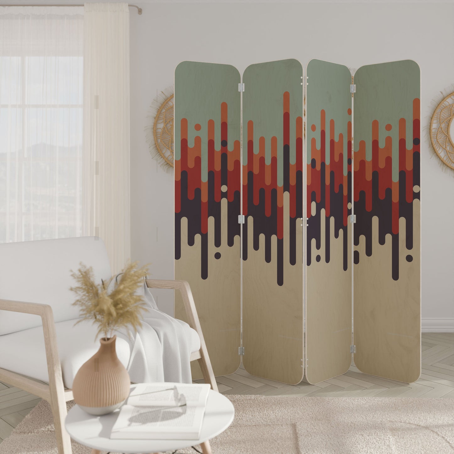 CHROMA CONTOURS 4-Panel Plywood Room Divider