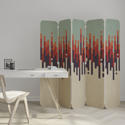 CHROMA CONTOURS 5-Panel Plywood Room Divider